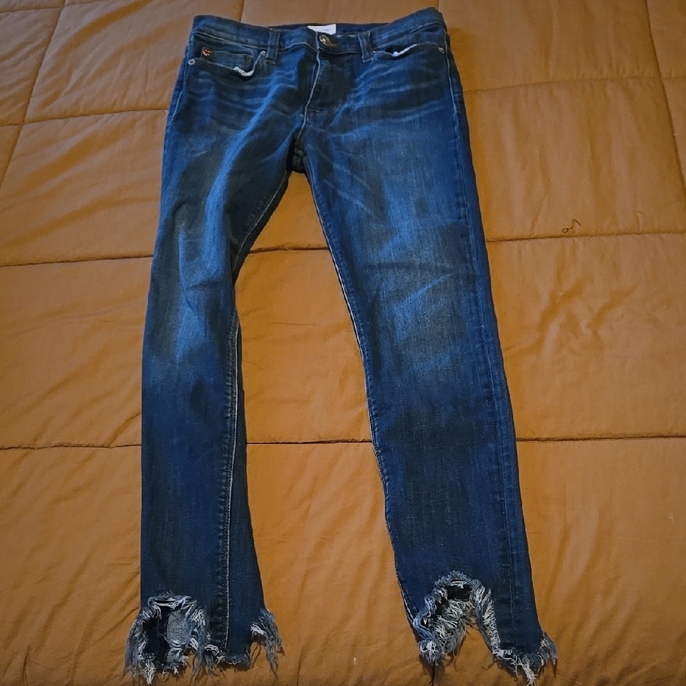 Blair Midnight Blue Frayed Hem Cropped Jeans